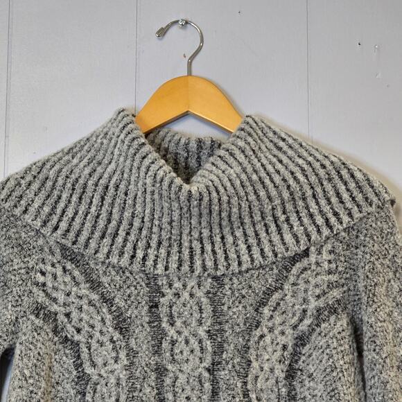 Anthropologie Angel of the North Chunky Sweater Cozy Pullover Cowl Neck Gray XS - Picture 3 of 8